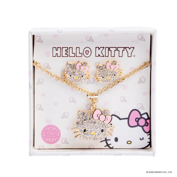 KIT COLLAR Y ARETES HELLO KITTY MISS